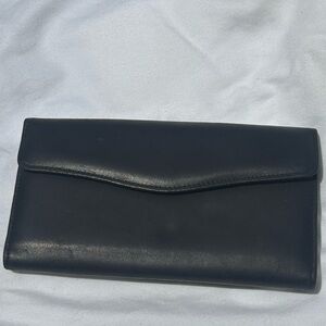 Buxton Black Leather Wallet with Gold Accent